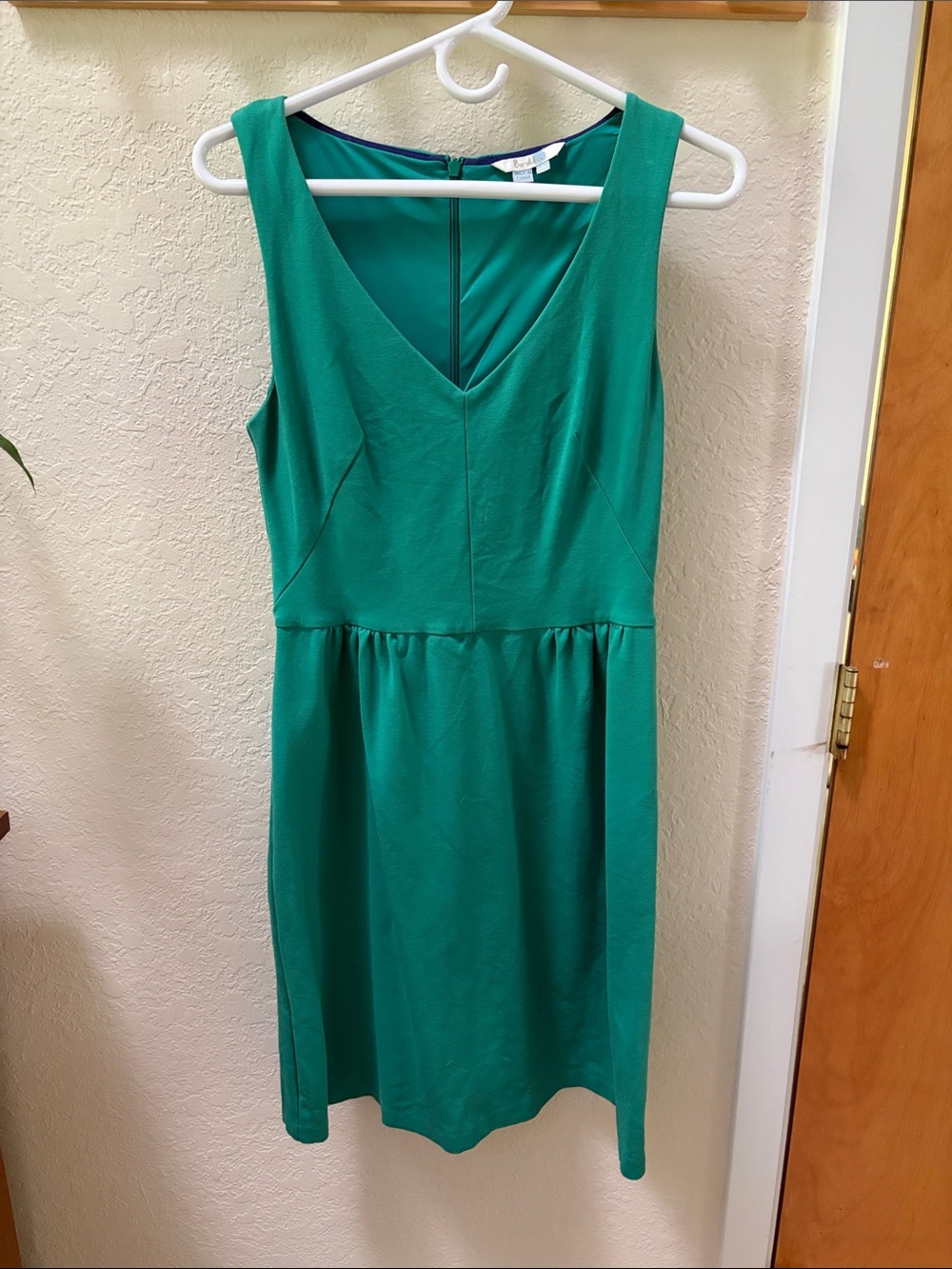 Boden Kelly Green V-Neck Sleeveless Ponte Dress, 6R